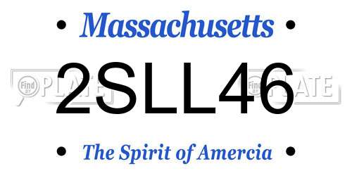 2SLL46 Massachusetts License Plate