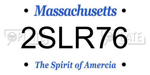2SLR76 Massachusetts License Plate