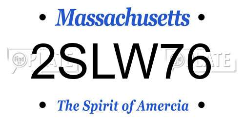 2SLW76 Massachusetts License Plate