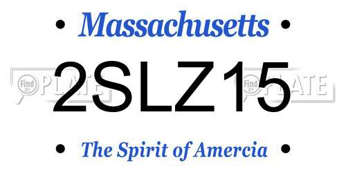 2SLZ15 Massachusetts License Plate
