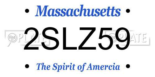 2SLZ59 Massachusetts License Plate