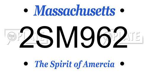 2SM962 Massachusetts License Plate