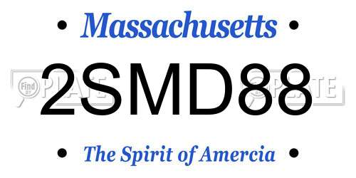 2SMD88 Massachusetts License Plate