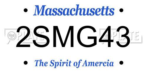 2SMG43 Massachusetts License Plate