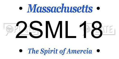 2SML18 Massachusetts License Plate