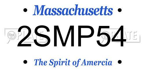2SMP54 Massachusetts License Plate