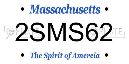 2SMS62 Massachusetts License Plate