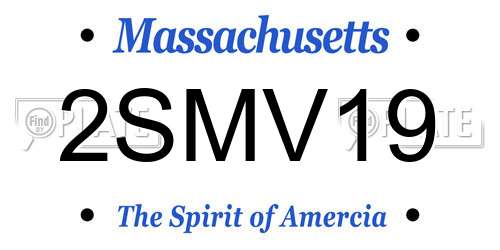 2SMV19 Massachusetts License Plate