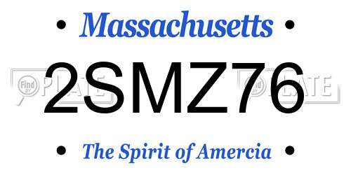 2SMZ76 Massachusetts License Plate