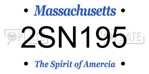 2SN195 Massachusetts License Plate