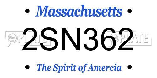 2SN362 Massachusetts License Plate