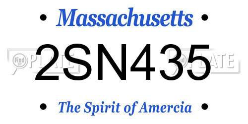 2SN435 Massachusetts License Plate