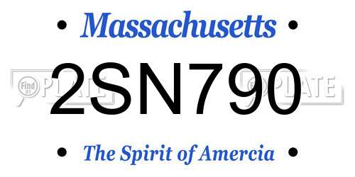 2SN790 Massachusetts License Plate