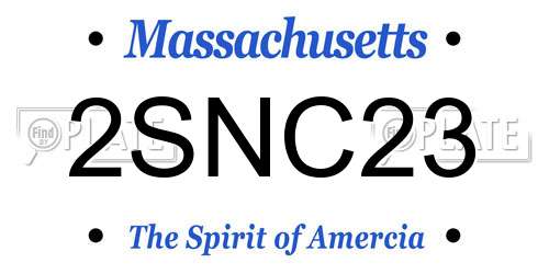 2SNC23 Massachusetts License Plate