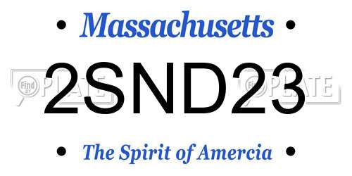 2SND23 Massachusetts License Plate