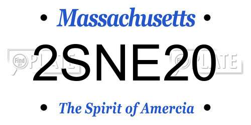 2SNE20 Massachusetts License Plate