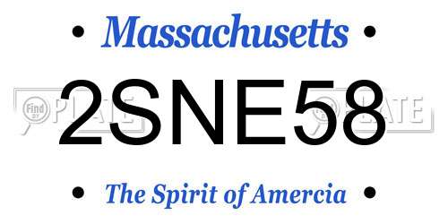 2SNE58 Massachusetts License Plate