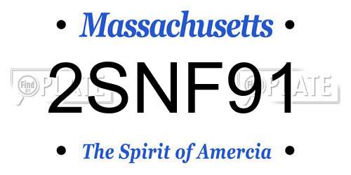 2SNF91 Massachusetts License Plate