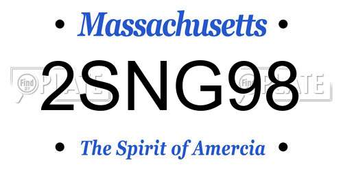 2SNG98 Massachusetts License Plate