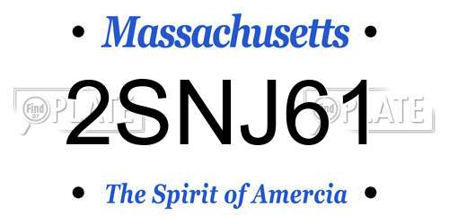 2SNJ61 Massachusetts License Plate