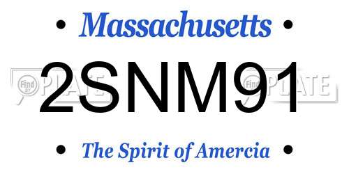 2SNM91 Massachusetts License Plate