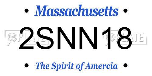 2SNN18 Massachusetts License Plate