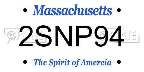 2SNP94 Massachusetts License Plate