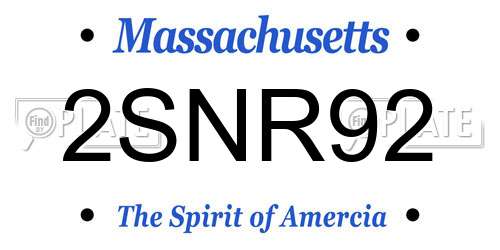 2SNR92 Massachusetts License Plate