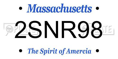 2SNR98 Massachusetts License Plate