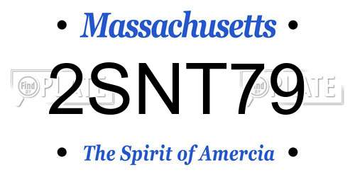 2SNT79 Massachusetts License Plate