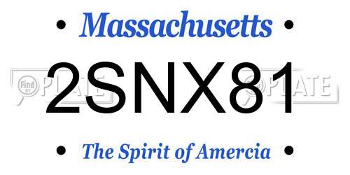 2SNX81 Massachusetts License Plate