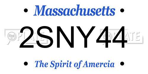 2SNY44 Massachusetts License Plate