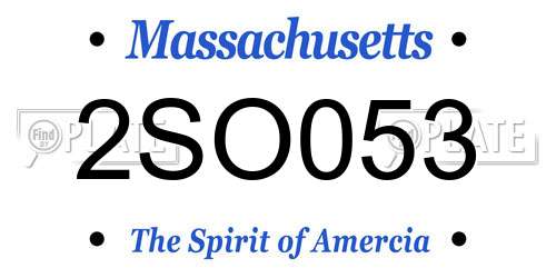2SO053 Massachusetts License Plate