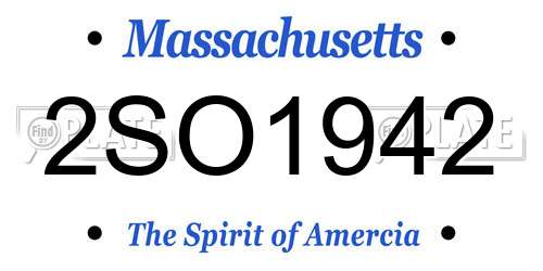 2SO1942 Massachusetts License Plate