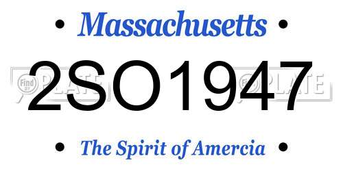 2SO1947 Massachusetts License Plate