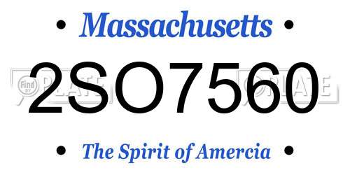 2SO7560 Massachusetts License Plate