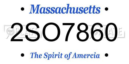 2SO7860 Massachusetts License Plate