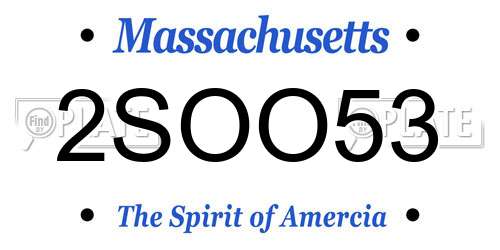 2SOO53 Massachusetts License Plate