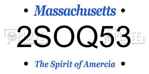 2SOQ53 Massachusetts License Plate