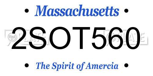2SOT560 Massachusetts License Plate