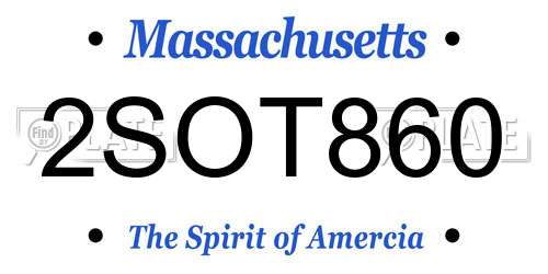 2SOT860 Massachusetts License Plate