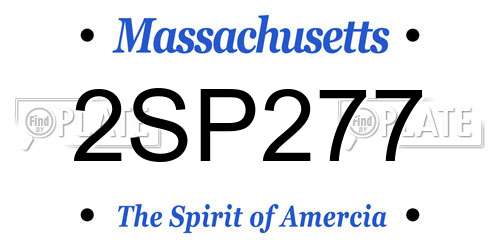 2SP277 Massachusetts License Plate