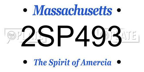 2SP493 Massachusetts License Plate
