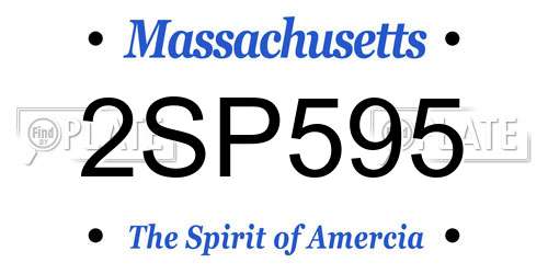 2SP595 Massachusetts License Plate