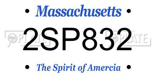 2SP832 Massachusetts License Plate