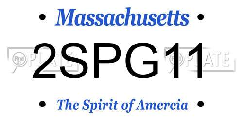 2SPG11 Massachusetts License Plate
