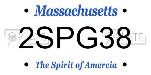 2SPG38 Massachusetts License Plate