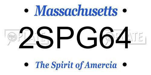 2SPG64 Massachusetts License Plate