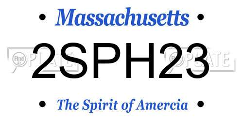 2SPH23 Massachusetts License Plate