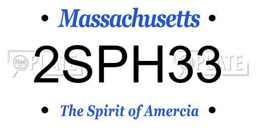 2SPH33 Massachusetts License Plate